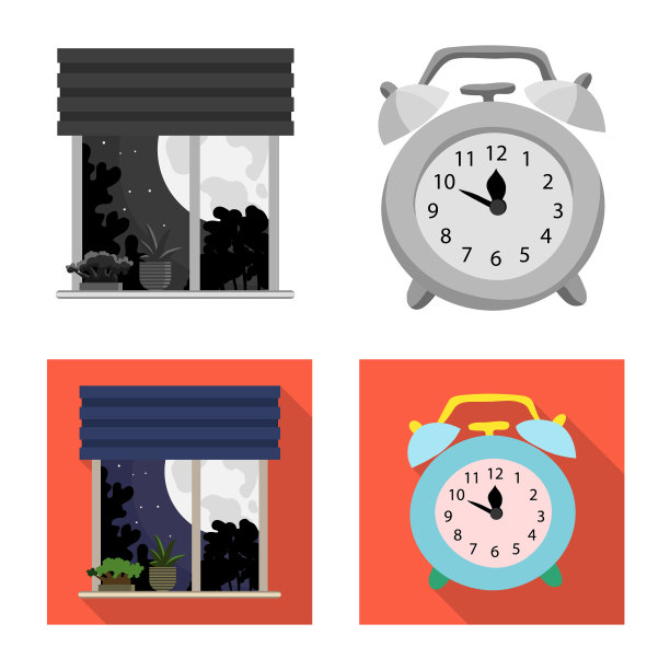 孤立对象的梦和夜标志集图片下载