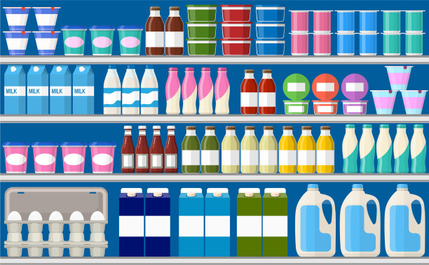 用于冷却乳制品的陈列柜图片下载