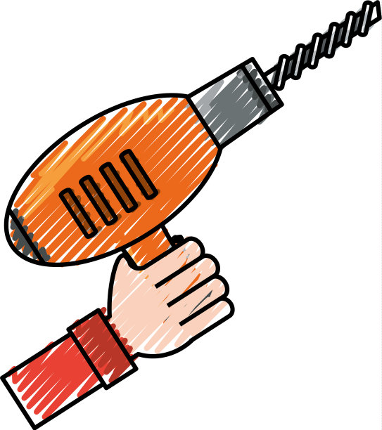 手持钻头涂鸦图片下载