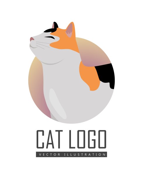 印花布猫平设计图片下载