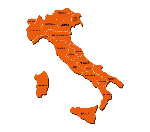 意大利地区地图图片下载
