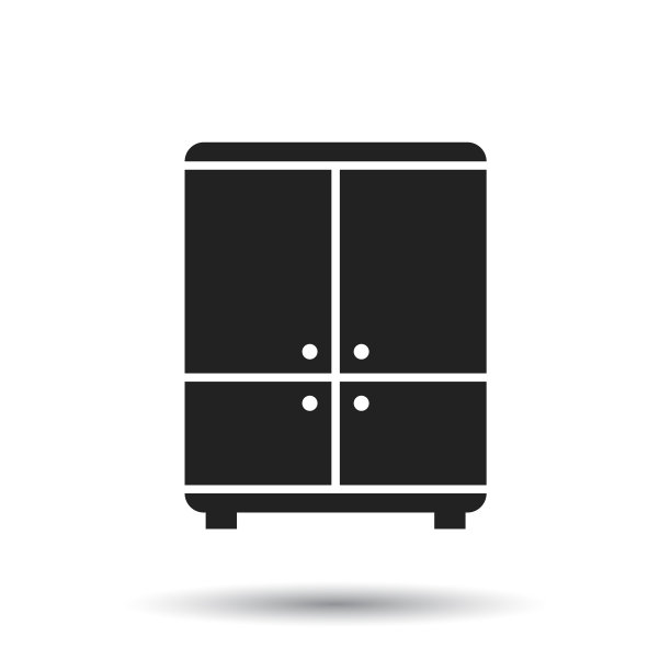 橱柜图标在白色背景现代平面图片下载