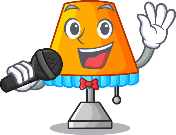 生活中唱歌卡通装饰台灯图片下载