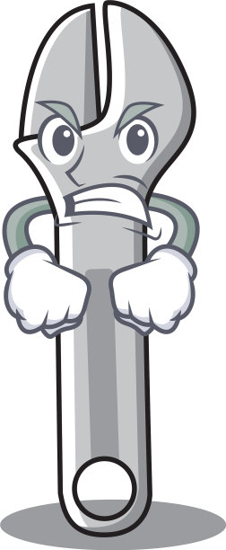愤怒的扳手人物卡通风格图片下载