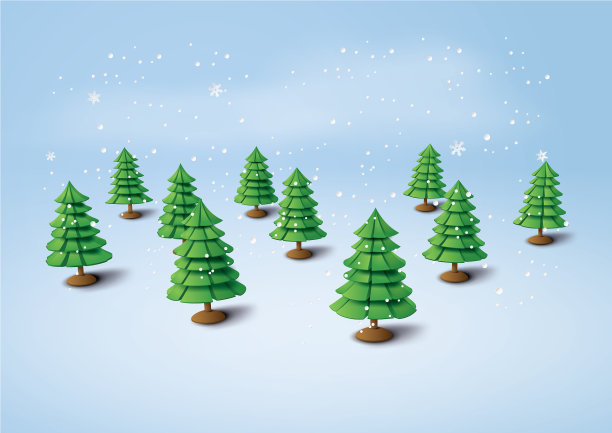 缀满雪花的圣诞树图片下载