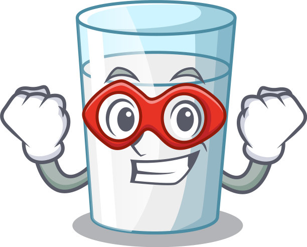 超级英雄牛奶富含蛋白质的卡通玻璃图片下载