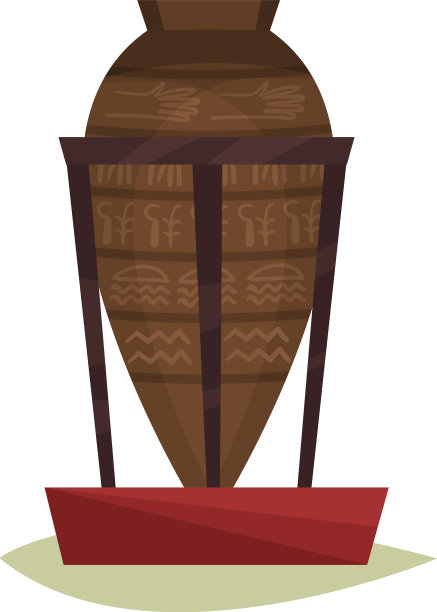 上面有埃及标志的古陶花瓶图片下载