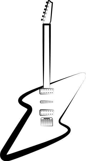 电吉他轮廓乐器图片下载