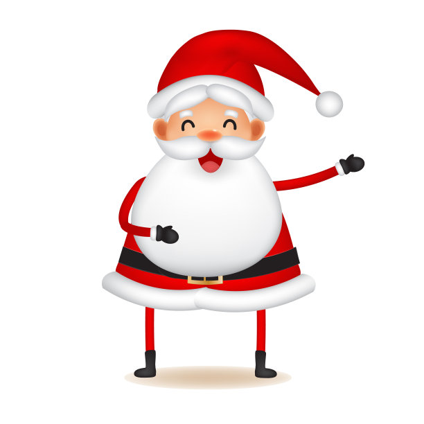 圣诞老人的祝福。红色圣诞老人的帽子。为圣诞和新年海报呈现。精灵在白色背景上的矢量插图。孤立。图片下载