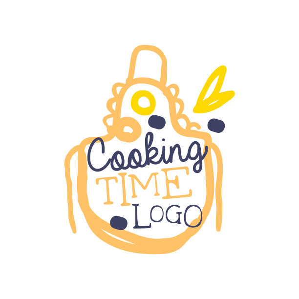 手写字母标志与围裙和短语图片下载