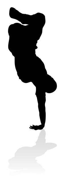 街舞舞者剪影图片下载