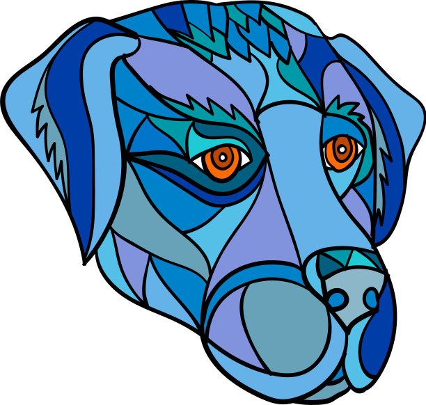 金毛寻回头马赛克颜色图片下载