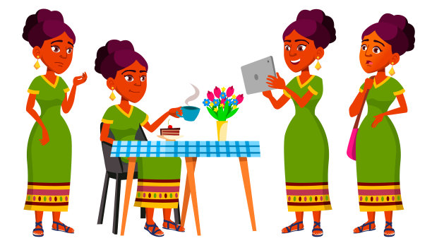 少女摆姿势设置印度印度教亚洲图片下载