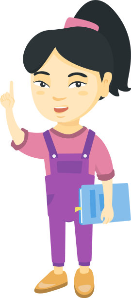 一个亚洲小女生伸出食指图片下载