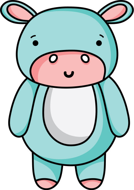 可爱又快乐的野生动物河马图片下载