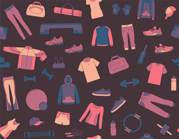 无缝背景与服装和配饰图片下载