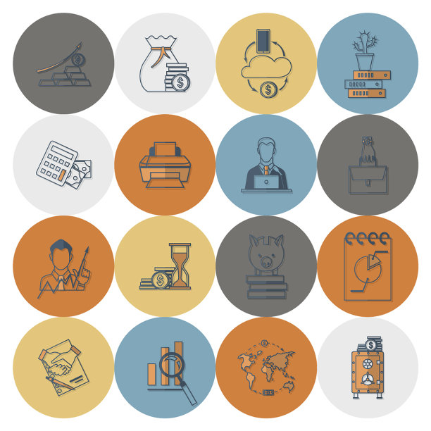 商业和金融图标集图片下载