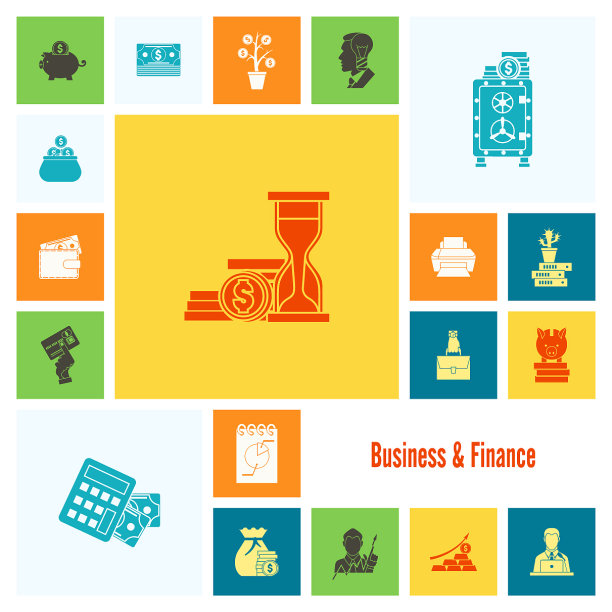 商业和金融图标集图片下载