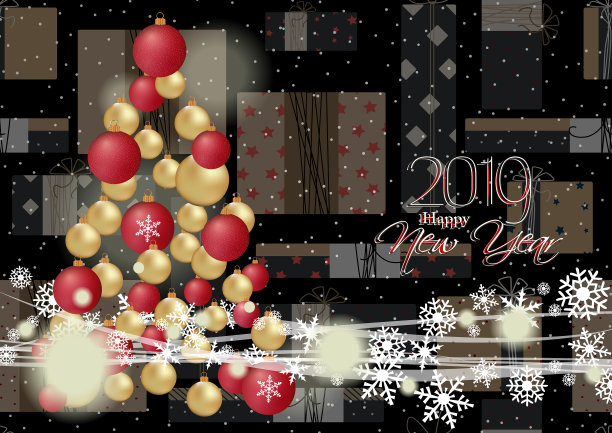 2019年新年贺卡，供您设计图片下载