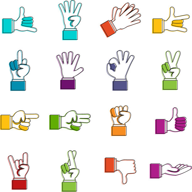 手势图标涂鸦集图片下载