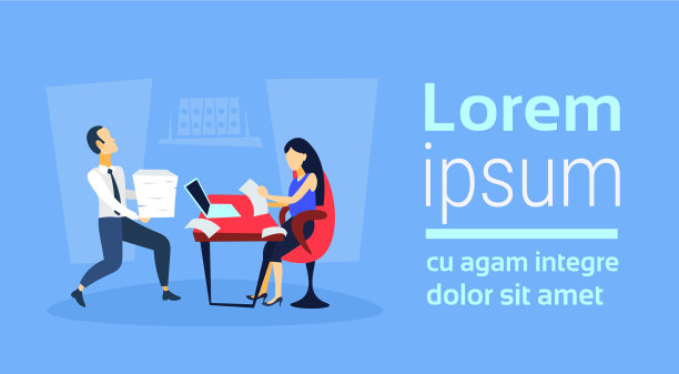 男人拿着纸文件堆着女商人图片下载