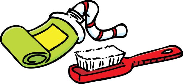 卡通牙膏和牙刷图片下载