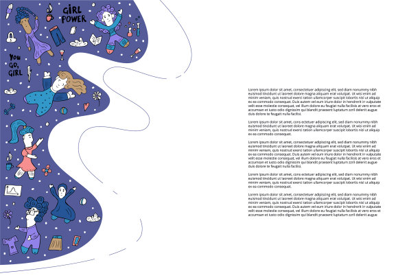 女孩力量涂鸦风格图片下载