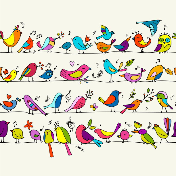 鸟族无缝图案为您设计图片下载