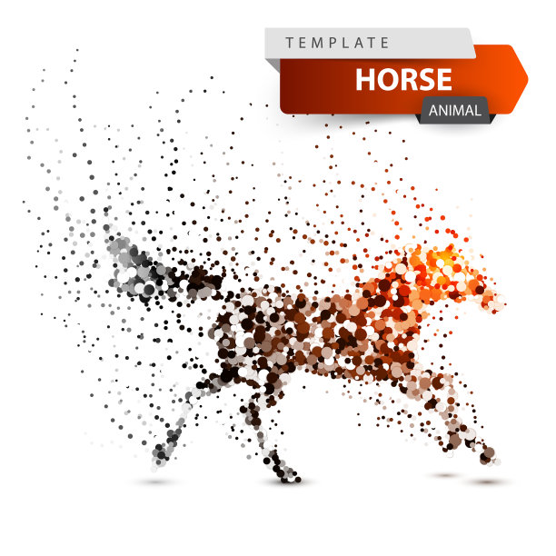 漂亮的马-抽象点图片下载