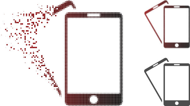 移动像素半色调智能手机图标图片下载