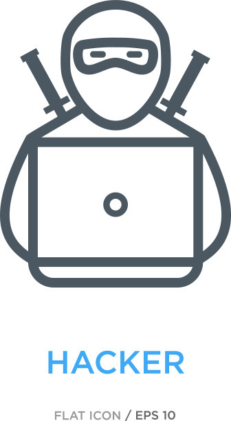 黑客线平图标图片下载