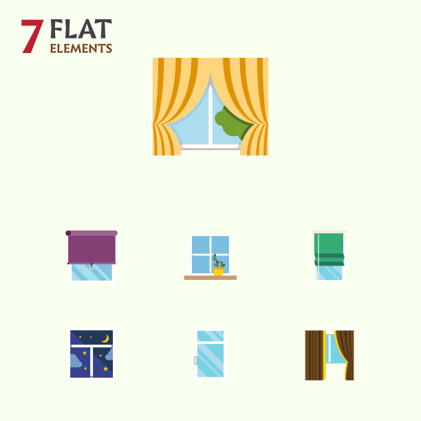 平面图标框架集花盆玻璃框架图片下载