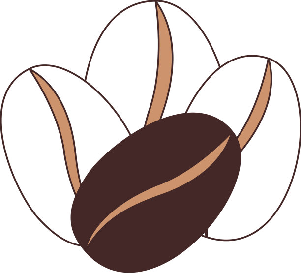 咖啡豆套四粒剪影色图片下载