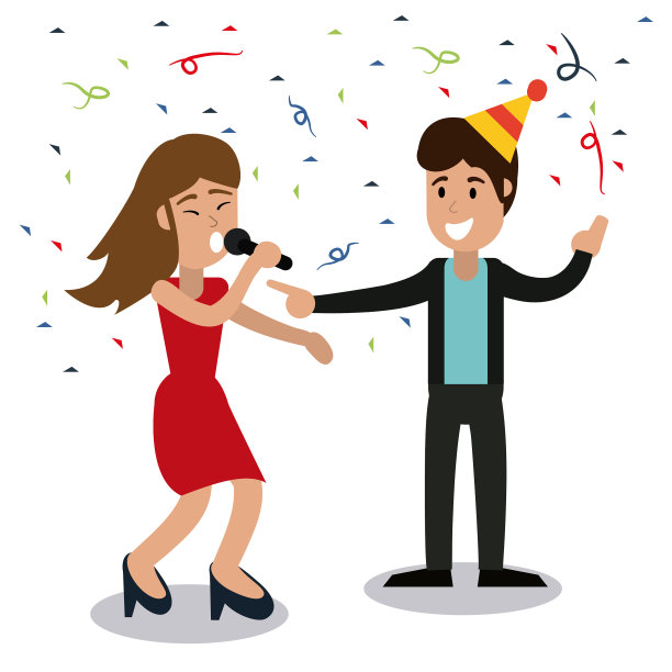 情侣舞会五彩纸屑庆祝图片下载