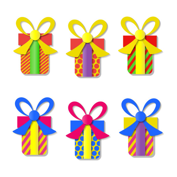 一套彩色礼品盒图片下载