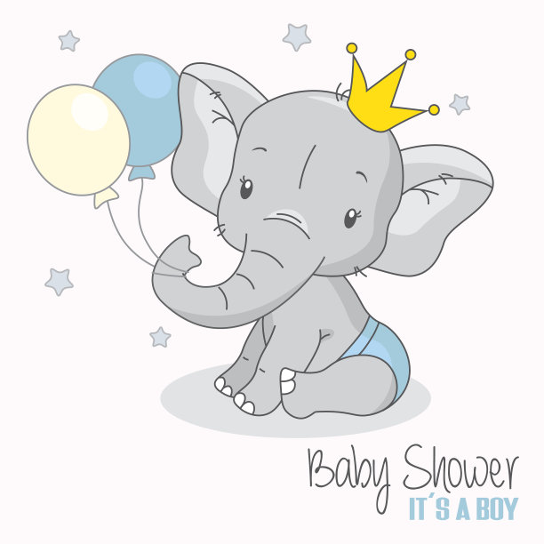 可爱的气球大象图片下载