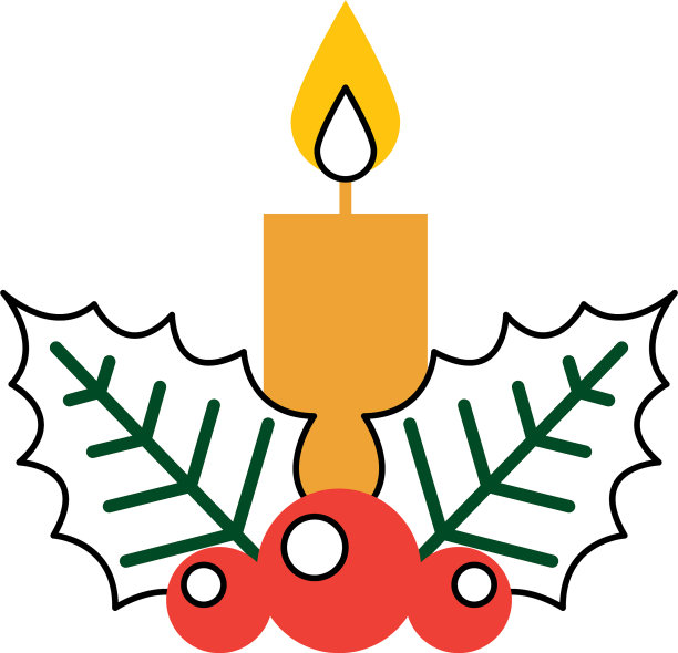 蜡烛圣诞节孤立的图标图片下载