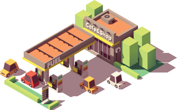 等距加油站图片下载