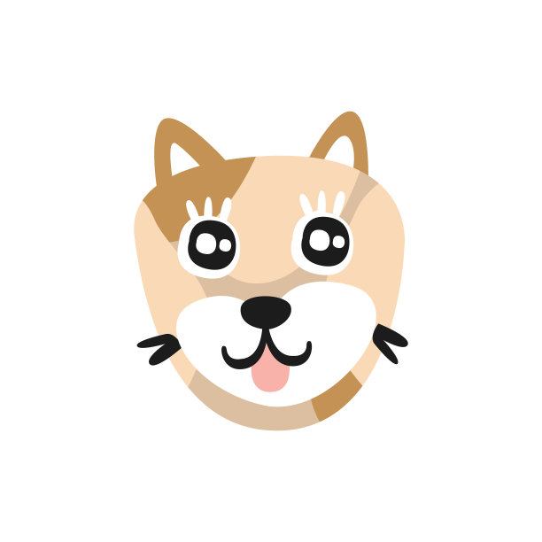 可爱的棕色狗脸滑稽的卡通动物图片下载