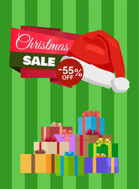 圣诞促销海报包装礼物促销标签图片下载