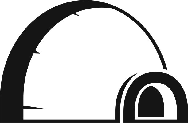 北极冰屋图标简单的风格图片下载