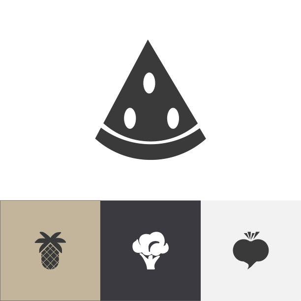 一套4可编辑的水果图标包括符号图片下载