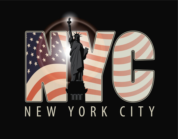 字母nyc代表美国国旗图片下载
