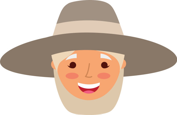 脸老爷爷的侧面头像图片下载