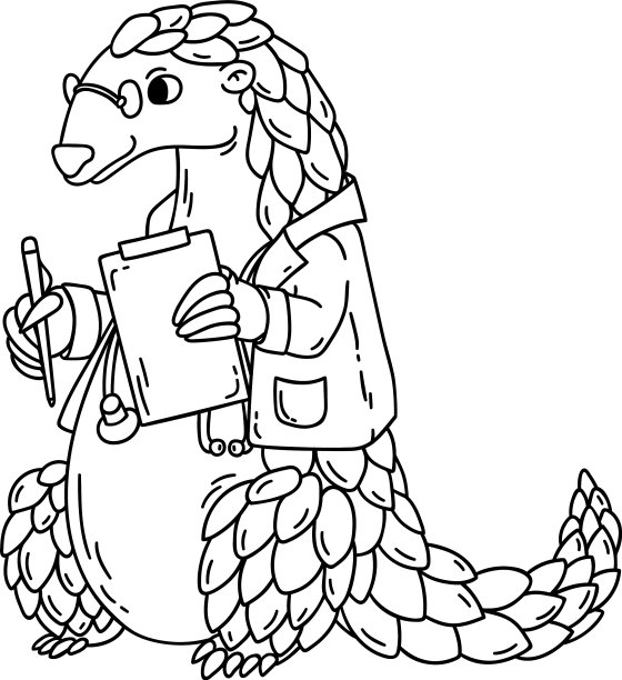 穿山甲医生涂色书图片下载