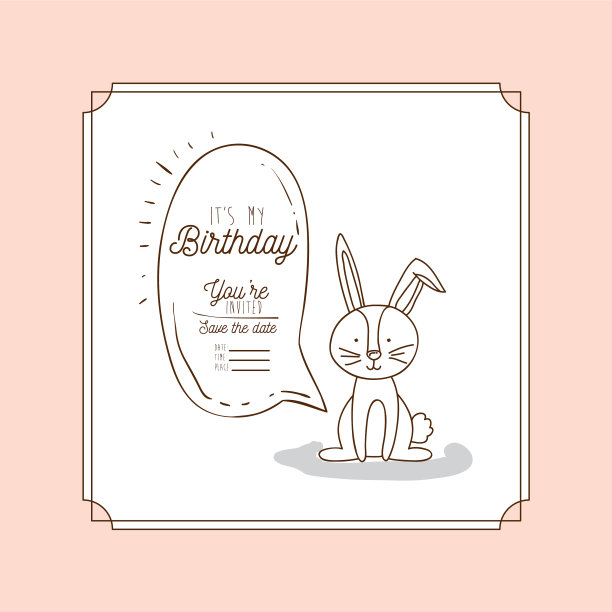 我的生日卡手画动物图片下载