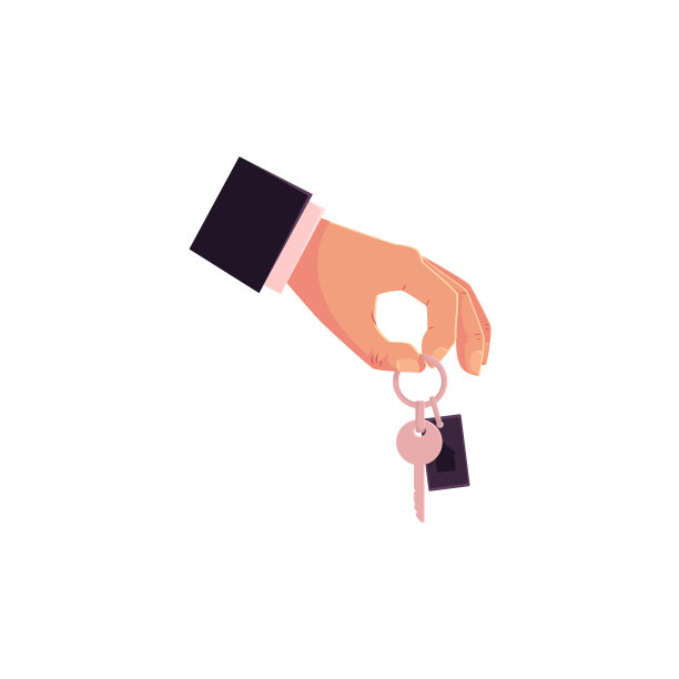 卡通男手拿着车钥匙图片下载