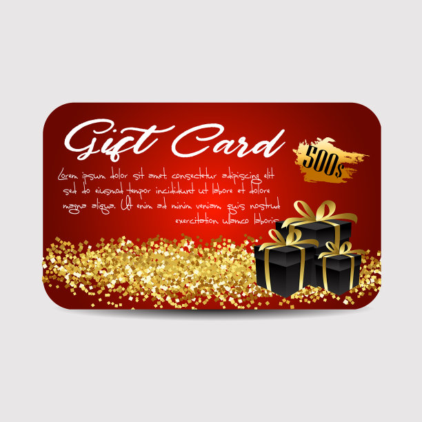 卡片模板与亮片和礼物盒图片下载