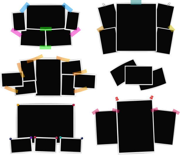 相框拼贴设置在白色的背景图片下载