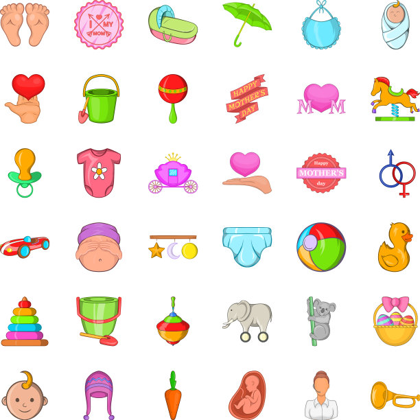 后方儿童图标设置卡通风格图片下载